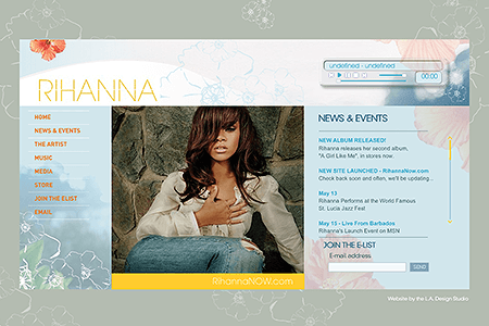 Rihanna flash website in 2006