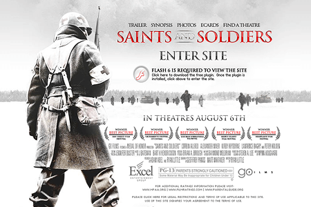 Saints and Soldiers flash website in 2004