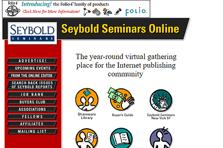 Seybold Seminars Online website in 1996