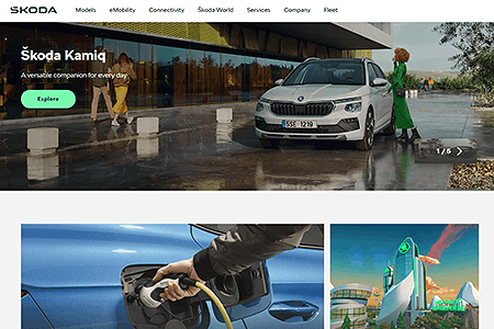 Škoda Auto website in 2023