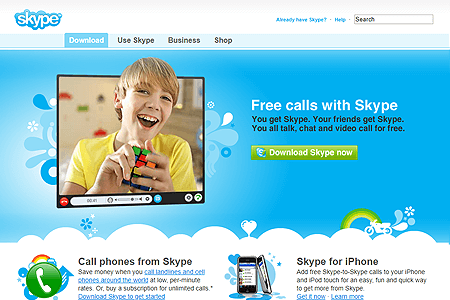 Skype website in 2009