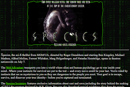 Species website in 1995