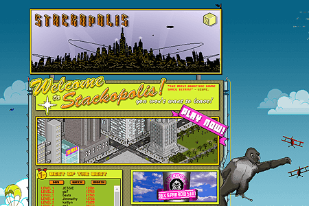 Stackopolis flash website in 2005