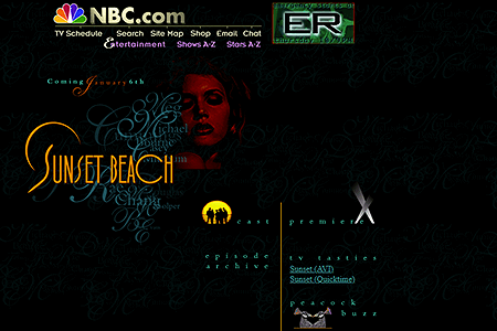 Sunset Beach website in 1997