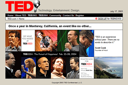 TED Conferences website in 2003