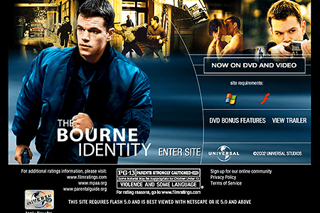 The Bourne Identity flash website in 2003
