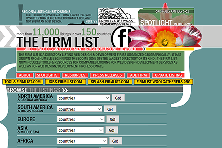 The Firm List website in 2002