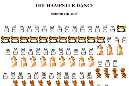The Hampster Dance website in 1999