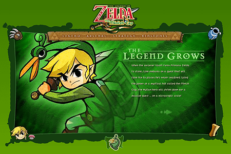 The Legend of Zelda: The Minish Cap flash website in 2005