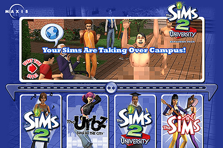 The Sims flash website in 2004