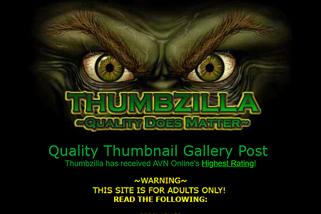 Thumbzilla website in 2000