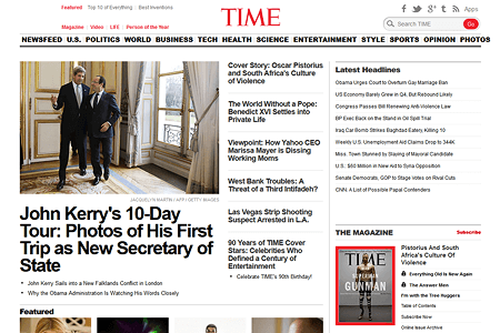 Time website in 2013