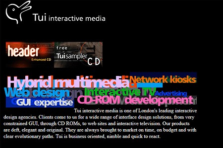 Tui Interactive Media website in 1997