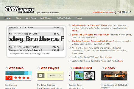 Turn Table website in 2003