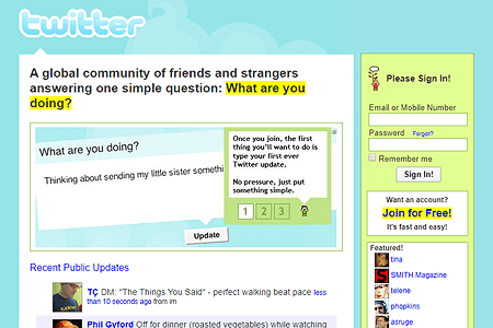 Twitter website in 2006