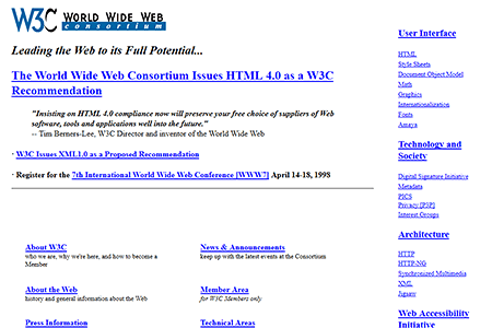 W3C.org website in 1998