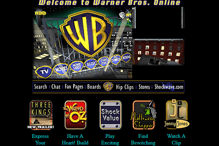 Warner Bros website in 1999