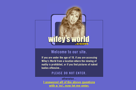 Wifey's World website in 2001