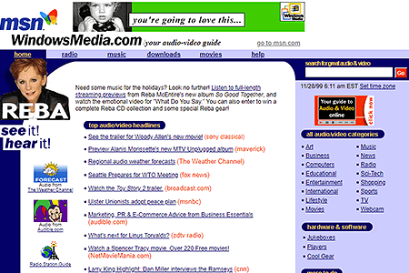 WindowsMedia website in 1999