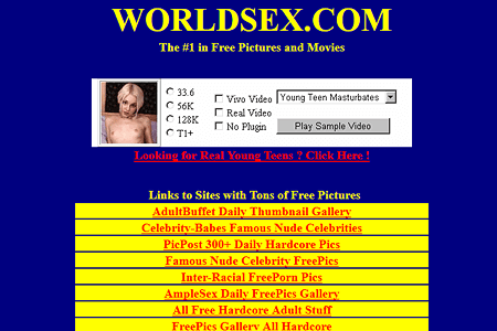 Worldsex.com website in 1999