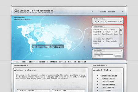 Xerogravity flash website in 2004